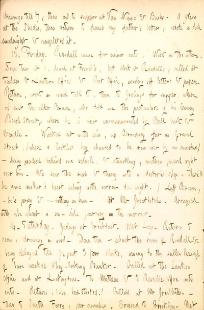 Diarios de Thomas Butler Gunn - Volumen 5, página 16, 12-14 de agosto de 1852 de Thomas Butler Gunn