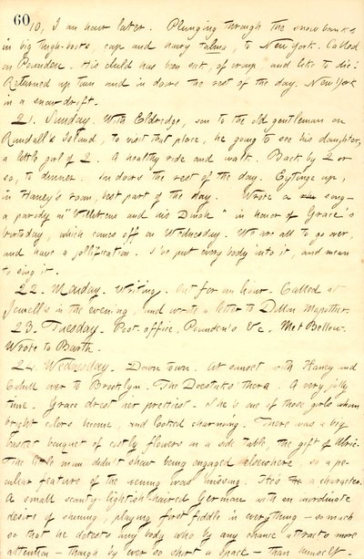Diarios de Thomas Butler Gunn - Volumen 9, página 71, 20-24 de febrero de 1858 de Thomas Butler Gunn