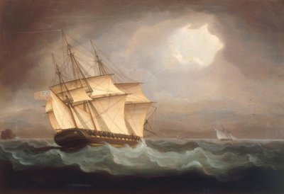 Una fragata británica persigue un cúter francés de Thomas Buttersworth