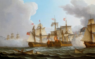 La batalla del Cabo de San Vicente de Thomas Buttersworth