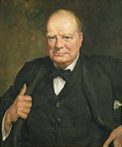 Retrato de Sir Winston Churchill (1874-1965) (óleo sobre lienzo) de Thomas Cantrell Dugdale