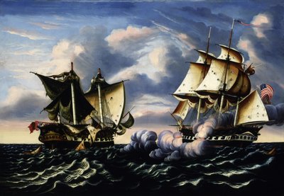 Captura de la fragata H.B.M. Macedonian por la fragata estadounidense United States, 25 de octubre de 1812 de Thomas Chambers