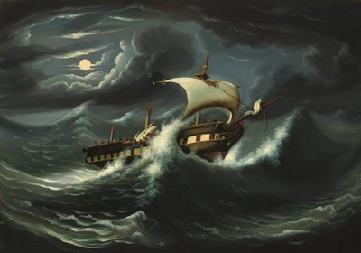 Fragata Azotada por la Tormenta, mediados del siglo XIX de Thomas Chambers