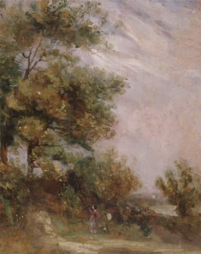 Paisaje con Árboles y Figuras (recto) de Thomas Churchyard
