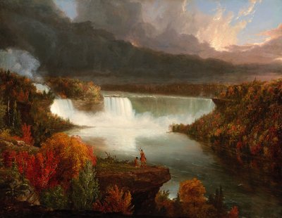 Vista lejana de las cataratas del Niágara de Thomas Cole