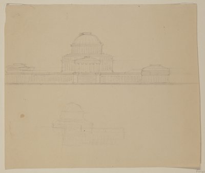 Elevación de la Casa del Estado de Ohio, c.1838 de Thomas Cole