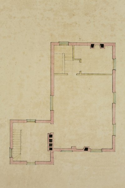 Plano del segundo piso de la villa propuesta en Catskill de Thomas Cole
