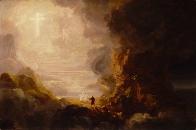 El peregrino de la cruz al final de su viaje (estudio para la serie La cruz y el mundo) de Thomas Cole
