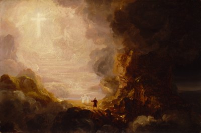 El peregrino de la cruz al final de su viaje, estudio para la serie La cruz y el mundo de Thomas Cole