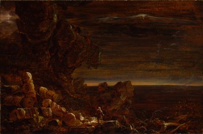 El peregrino del mundo al final de su viaje (estudio para la serie La cruz y el mundo) de Thomas Cole