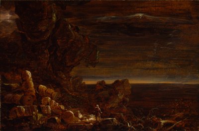 El peregrino del mundo al final de su viaje (estudio para la serie, La cruz y el mundo) de Thomas Cole