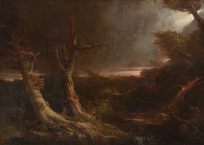 Tornado en un bosque americano de Thomas Cole