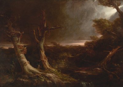 Tornado en un bosque estadounidense de Thomas Cole