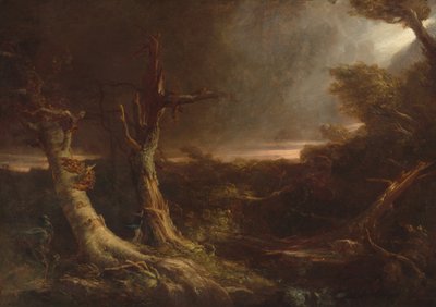Tornado en un bosque americano de Thomas Cole