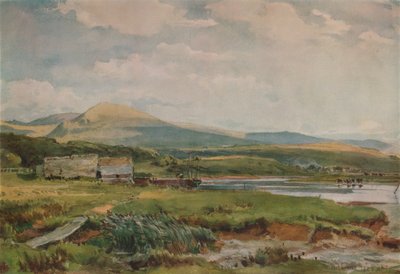 Escena de río con cabañas, c1887 de Thomas Collier