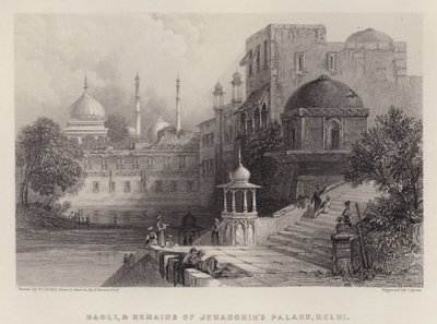 Baoli y Restos del Palacio de Jehanghir, Delhi de Thomas Colman (after) Dibdin