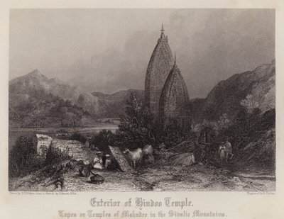 Exterior del Templo Hindú de Thomas Colman (after) Dibdin