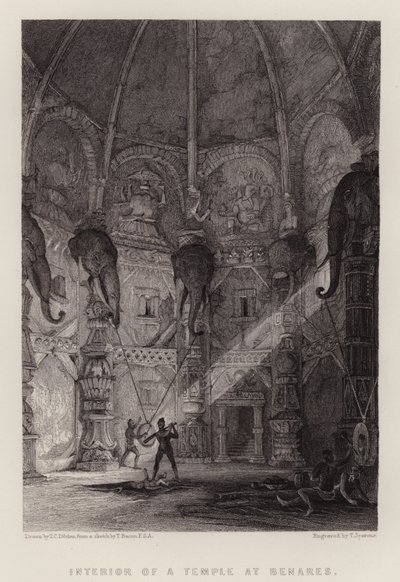 Interior de un Templo en Benarés de Thomas Colman (after) Dibdin