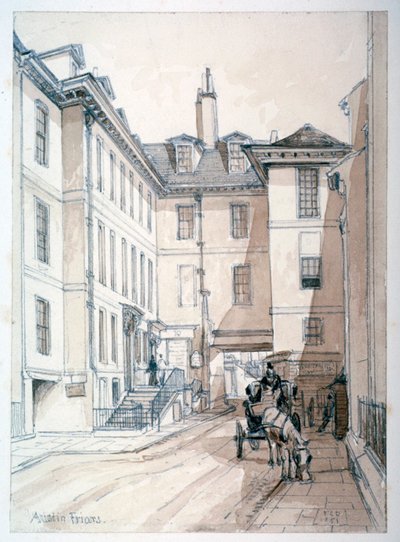 Calle Austin Friars, Ciudad de Londres, 1851 de Thomas Colman Dibdin