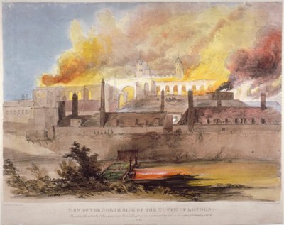 Incendio en la armería de la Torre de Londres, 30 de octubre de 1841 de Thomas Colman Dibdin