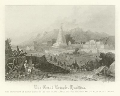 El Gran Templo, Hurdwar, India de Thomas Colman Dibdin