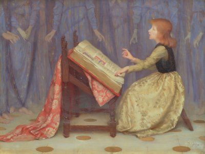 Niña sentada en un interior de Thomas Cooper Gotch