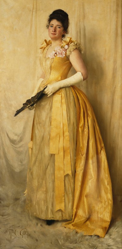 La dama en oro - Un retrato de la Sra, c.1891 de Thomas Cooper Gotch