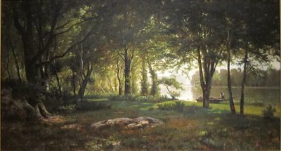 Paisaje, río y bosque de Thomas Corwin Lindsay