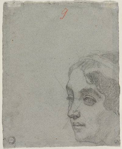 Cabeza de una mujer verso, c. 1857 de Thomas Couture