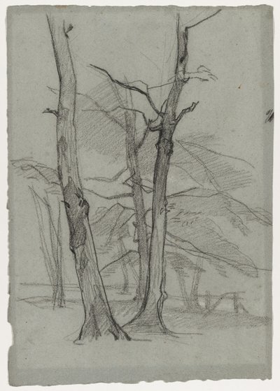 Landscape Study with Trees de Thomas Couture