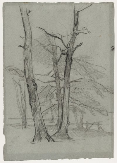 Estudio de paisaje con árboles, c. 1870-1875 de Thomas Couture