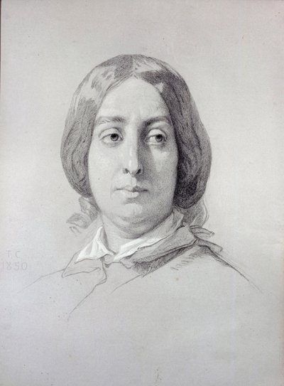 Retrato de la mujer de letras George Sand (1804-1876) Aurore Dupin, Baronesa Dudevant. Dibujo de Thomas Couture (1815-1879) 1844 París, Museo de la Vida Romántica de Thomas Couture