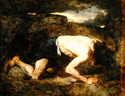 El fugitivo, Estudio para Timón de Atenas, c.1857 de Thomas Couture