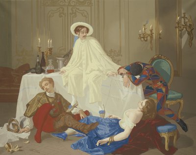La Cena después del Baile de Máscaras, c.1855 de Thomas Couture