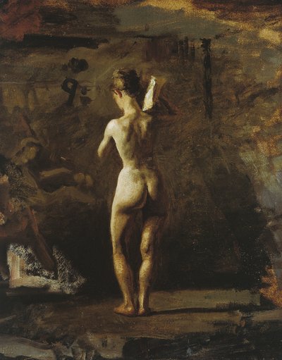 Estudio para "William Rush tallando su figura alegórica del río Schuylkill" de Thomas Cowperthwait Eakins