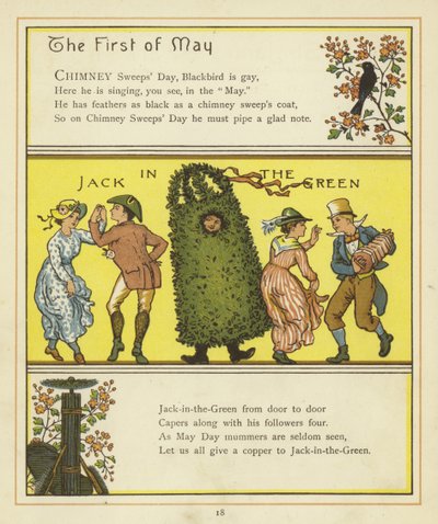 Líneas de verso sobre el Primero de Mayo y Jack en el Verde de Thomas Crane