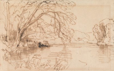 Un árbol sobre un río de Thomas Creswick