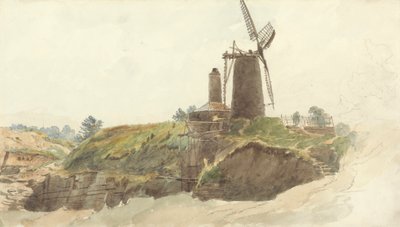 Paisaje con molino de viento de Thomas Creswick