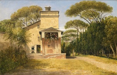 Estudio de Rafael en el jardín de Villa Borghese, Roma, 1849 de Thomas Creswick
