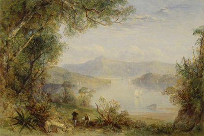 Vista sobre el río Hudson de Thomas Creswick