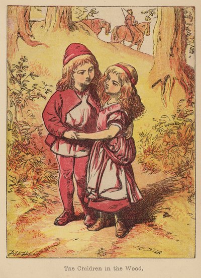 Los niños del bosque (grabado coloreado) de Thomas Dalziel
