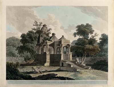 Un antiguo templo hindú, en el fuerte de Rotas, Bahar de Thomas Daniell