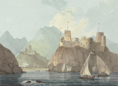 Vista este de los fuertes Jellali y Merani, Muskat de Thomas Daniell