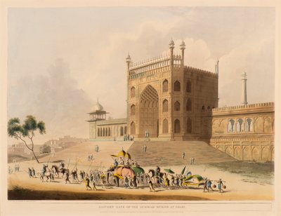 Puerta Oriental de la Mezquita Jummah, Delhi de Thomas Daniell