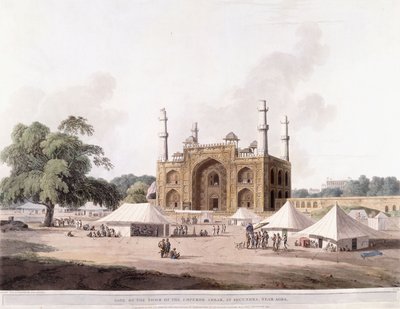 Puerta de la tumba del emperador Akbar de Thomas Daniell