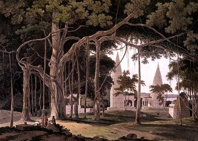 Templos Hindúes en Agouree, en el río Soane, Bahar, de 