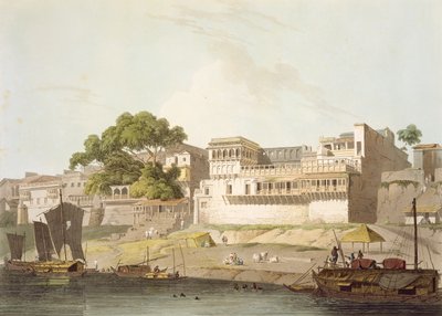 Parte de la ciudad de Patna, en el río Ganges, de 