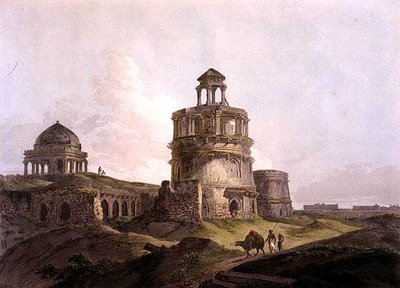 Restos de un edificio antiguo cerca de Cotilla de Firoz Shah, Delhi, de 