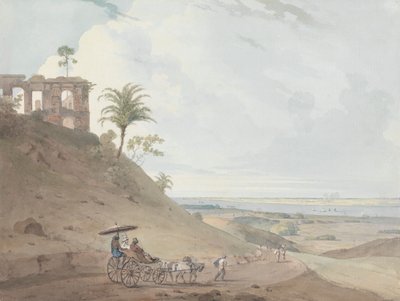 Ruinas en Pir Pahar, cerca de Monghy, Bihar de Thomas Daniell
