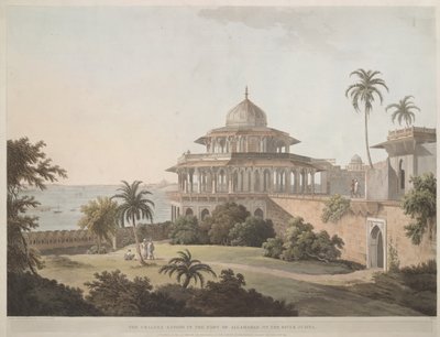 Los Chalees Satoon en el Fuerte de Allahabad en el río Jumna de Thomas Daniell